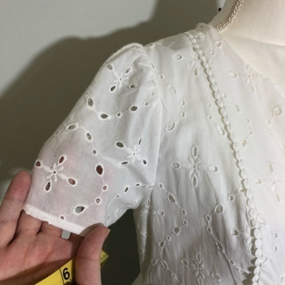 NWT White Eyelet Tiered Ruffle Swing Dress Mini Knox Rose Short Sleeve New - Picture 4 of 8
